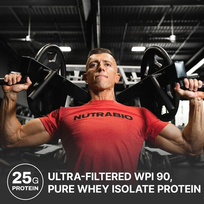 Nutrabio 100% Whey Protein Isolate Protein Powder, 25G Protein with Complete Amino Acid Profile, Non-Gmo, Soy & Gluten Free, Low Carb, Low Calorie Whey Protein Powder, Raw Unflavored, 5 Lbs